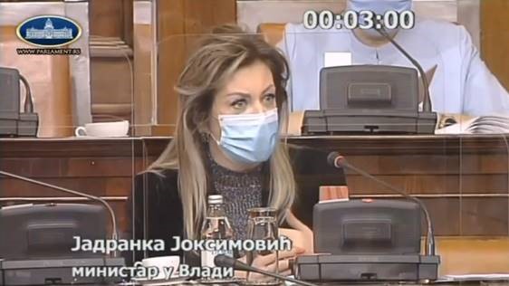 J. Joksimović: I am not a character from Nušić’s play to be addressed as “Mrs Minister” 