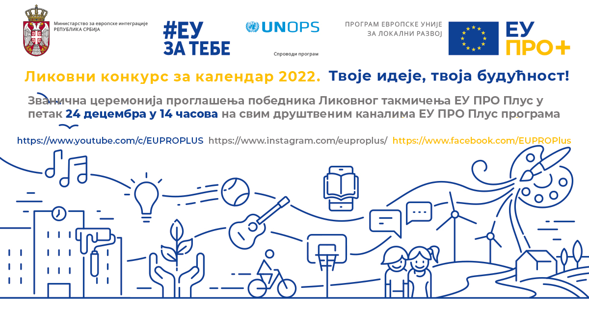Идеје за будућност на страницама календара ЕУ ПРО Плус програма за 2022. годину