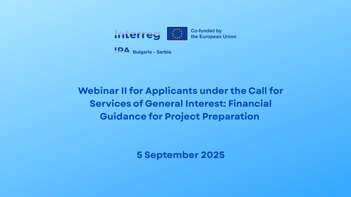 Webinar II for Applicants under the Call for Services of General Interest: Financial Guidance for Project Preparation – 5 September 2025