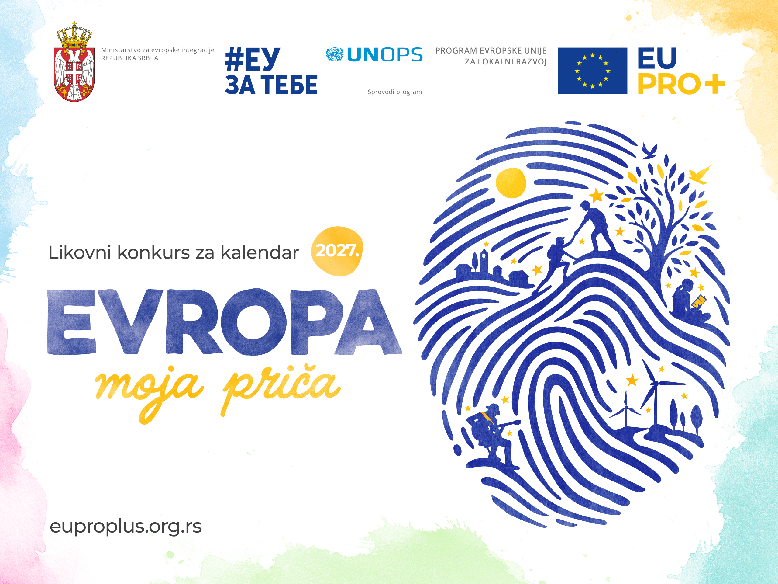 Отворен ликовни конкурс за календар програма ЕУ ПРО Плус за 2027. годину „Европа – моја прича!”